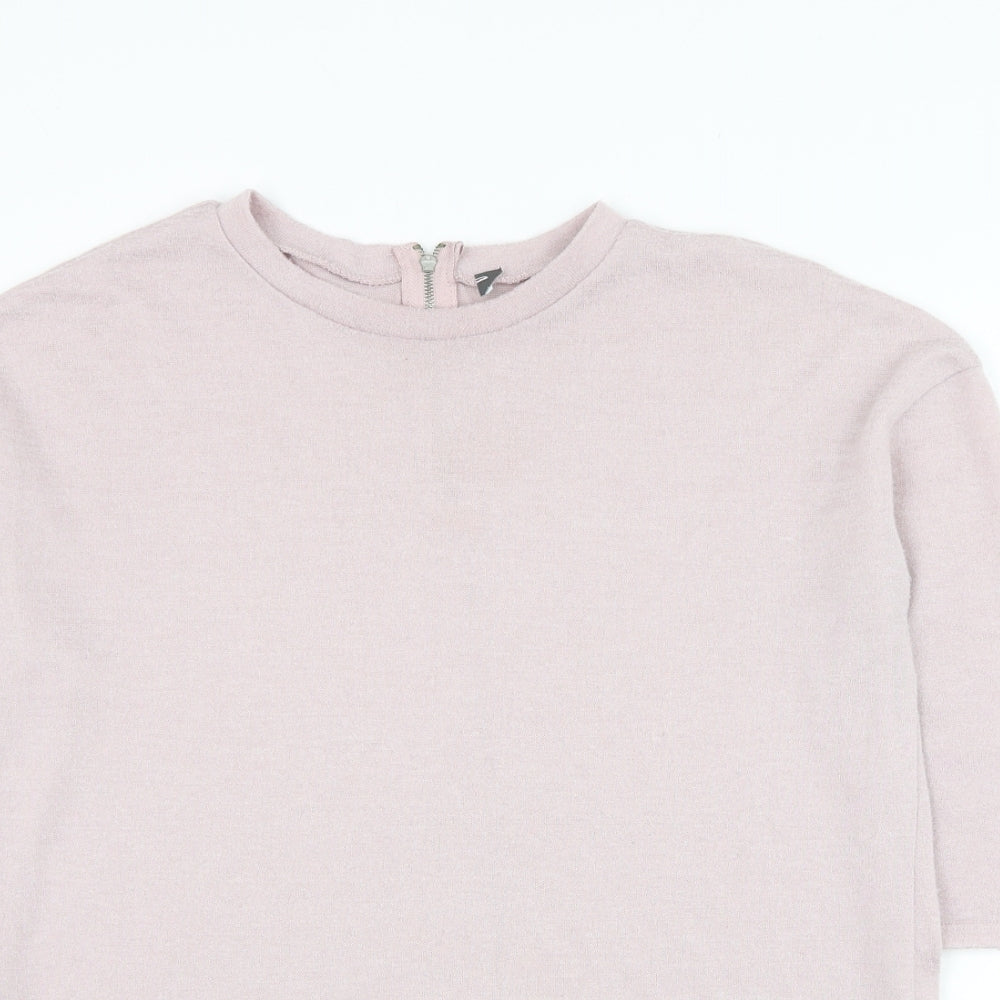 Primark Womens Pink Round Neck Polyester Pullover Jumper Size 4