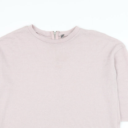 Primark Womens Pink Round Neck Polyester Pullover Jumper Size 4