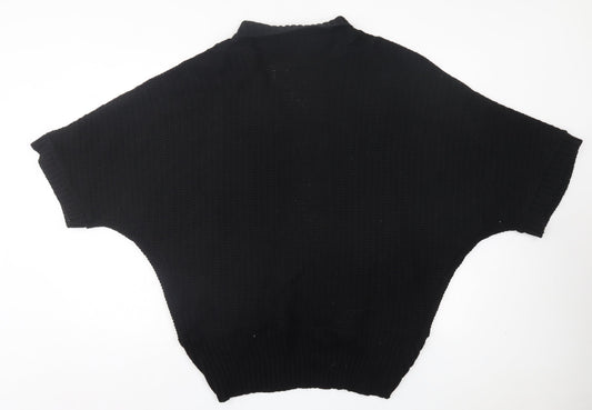 Agenda Womens Black V-Neck Acrylic Cardigan Jumper Size 20