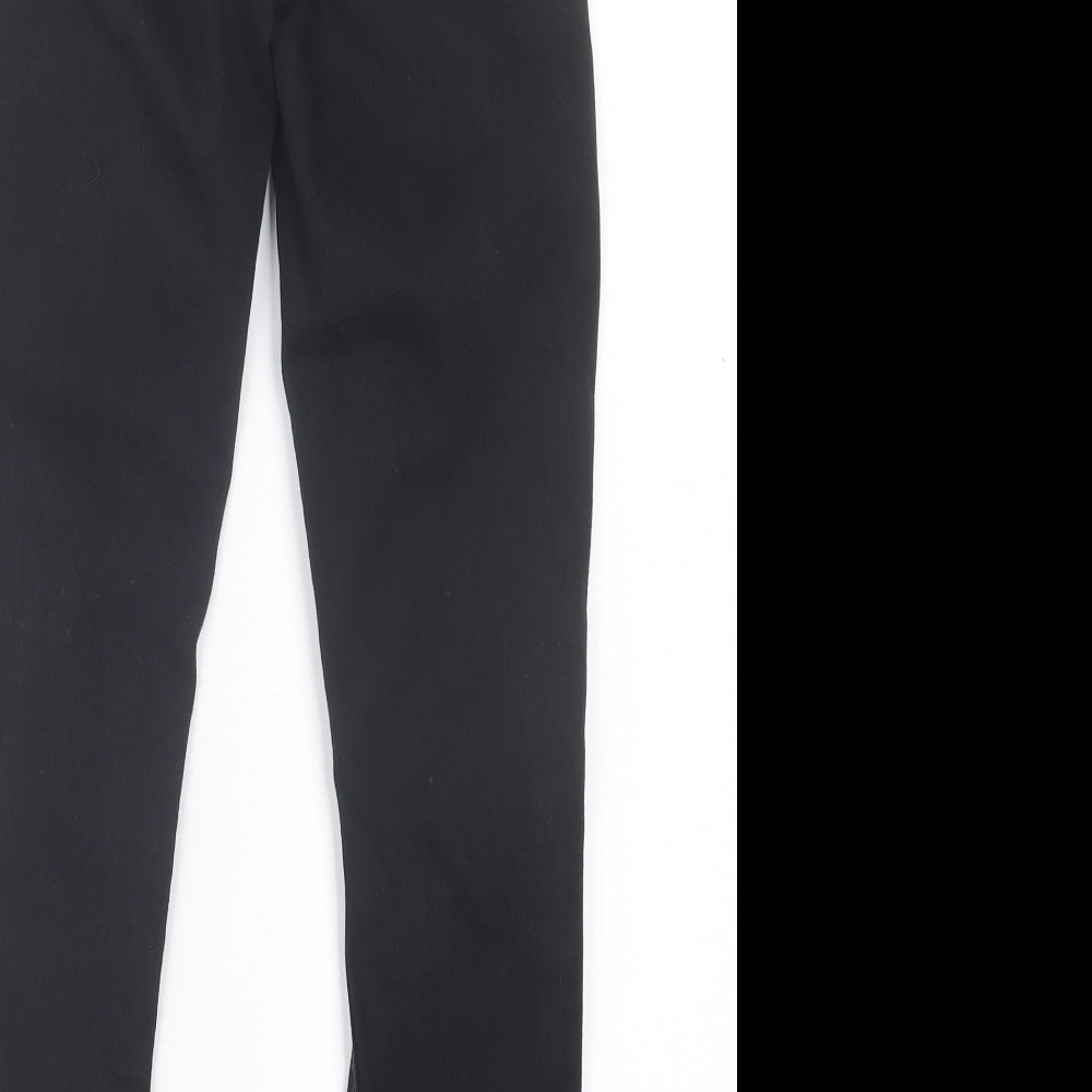 Topshop Womens Black Cotton Skinny Jeans Size 25 in L30 in Regular Button - Ripped Detail