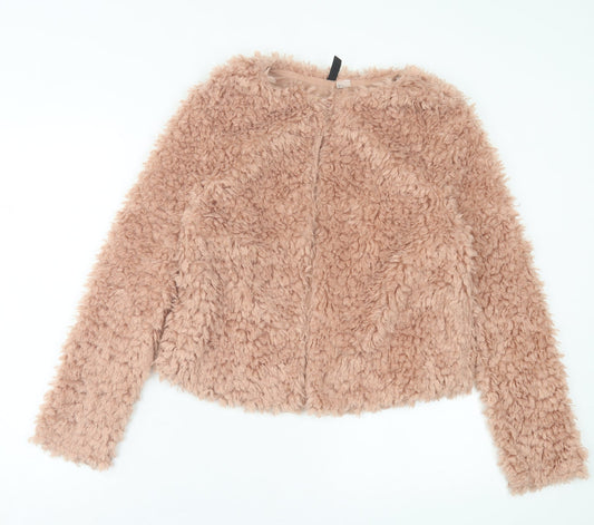 H&M Womens Pink Jacket Size M Hook & Eye