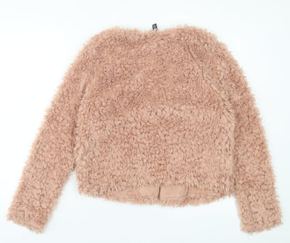 H&M Womens Pink Jacket Size M Hook & Eye