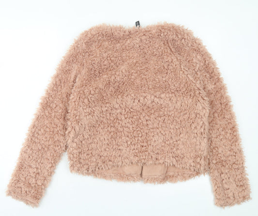 H&M Womens Pink Jacket Size M Hook & Eye