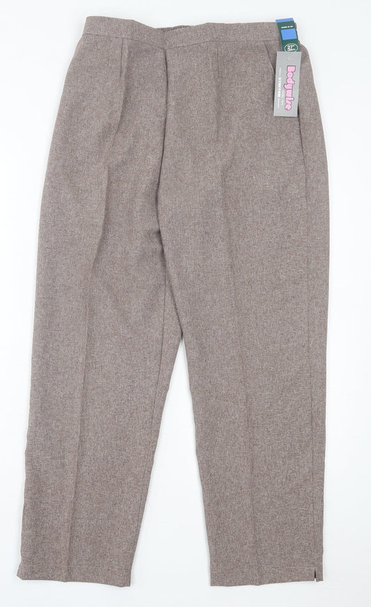 Bodywise Womens Brown Polyester Trousers Size 16 L27 in Regular