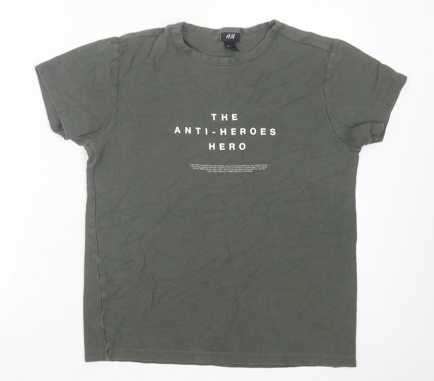 Mens UK Size S H&M Green  T-Shirt