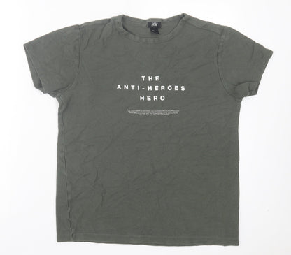 Mens UK Size S H&M Green  T-Shirt