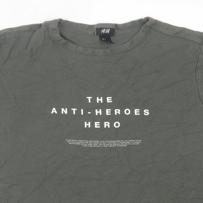 Mens UK Size S H&M Green  T-Shirt