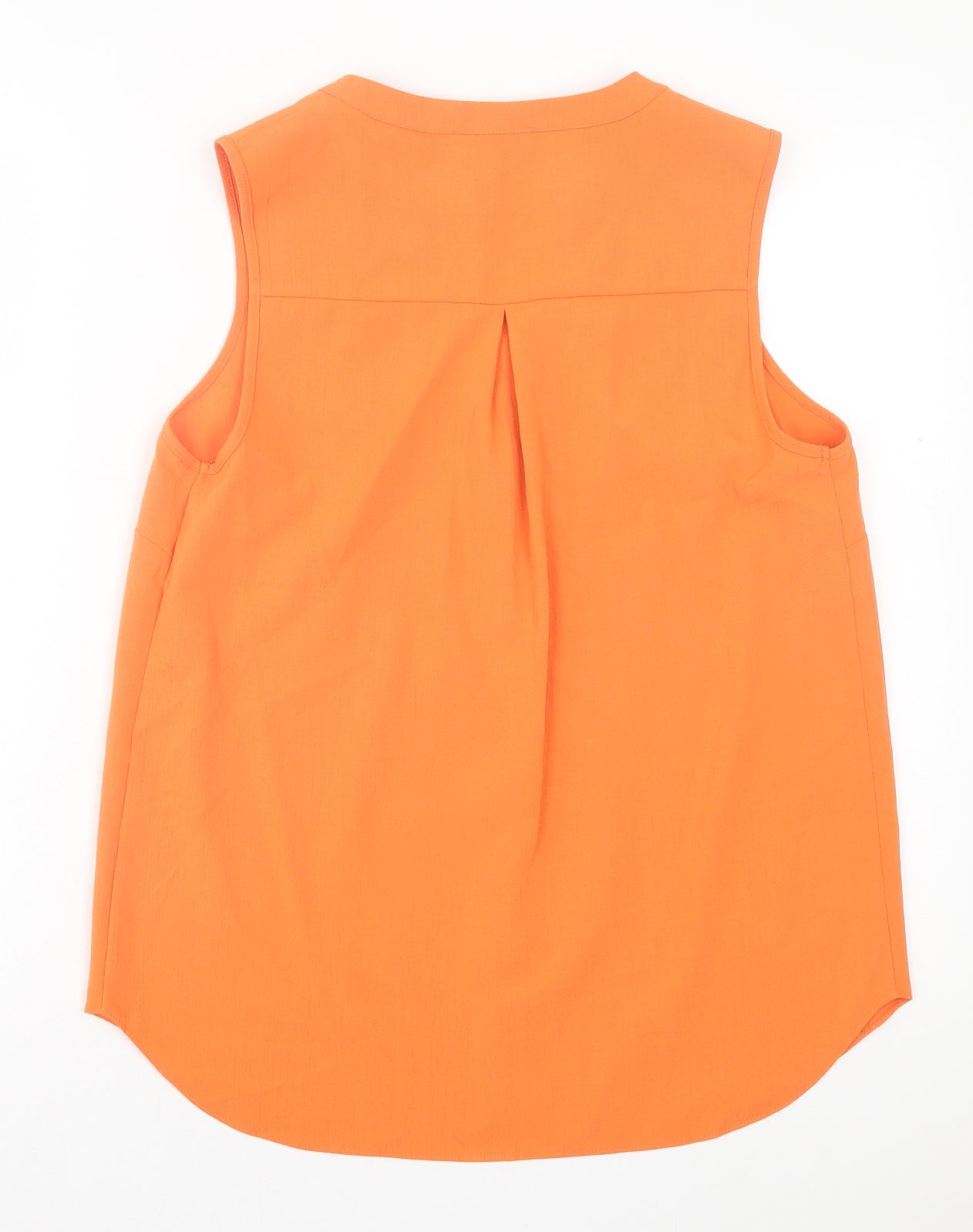 Papaya Womens Orange Polyester Basic Tank Size 10 V-Neck