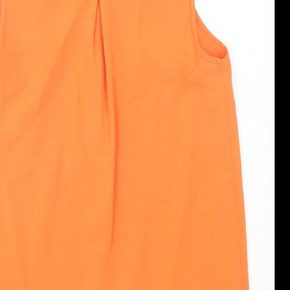 Papaya Womens Orange Polyester Basic Tank Size 10 V-Neck
