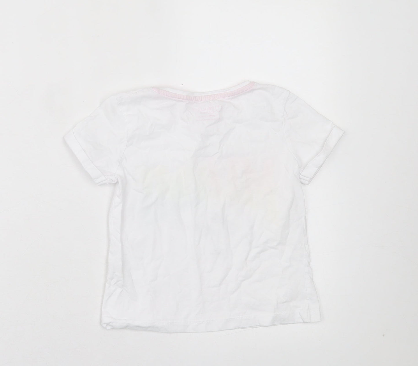 Primark Girls White Cotton Basic T-Shirt Size 7-8 Years Crew Neck Pullover - Miami Beach