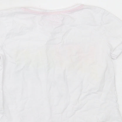 Primark Girls White Cotton Basic T-Shirt Size 7-8 Years Crew Neck Pullover - Miami Beach