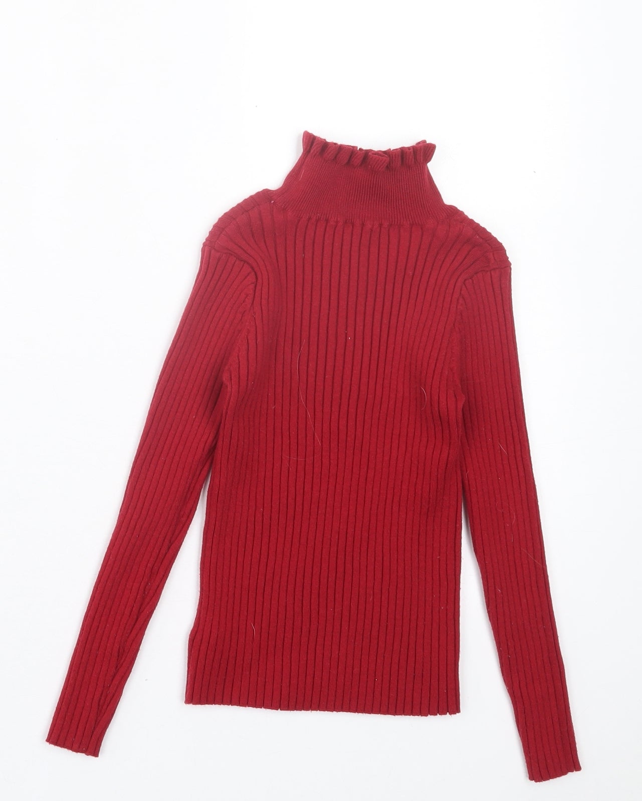 Dunnes Stores Girls Red Polyester Basic Casual Size 8 Years High Neck Pullover