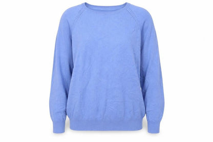 Dunnes Womens Blue Round Neck Viscose Pullover Jumper Size L