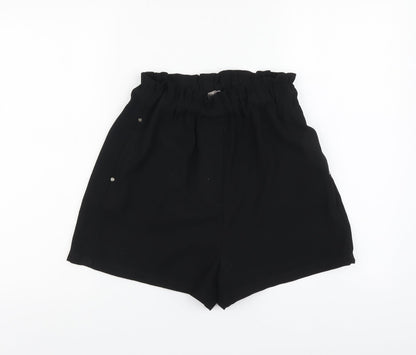 H&M Womens Black Polyester Chino Shorts Size XS L3 in Regular Button