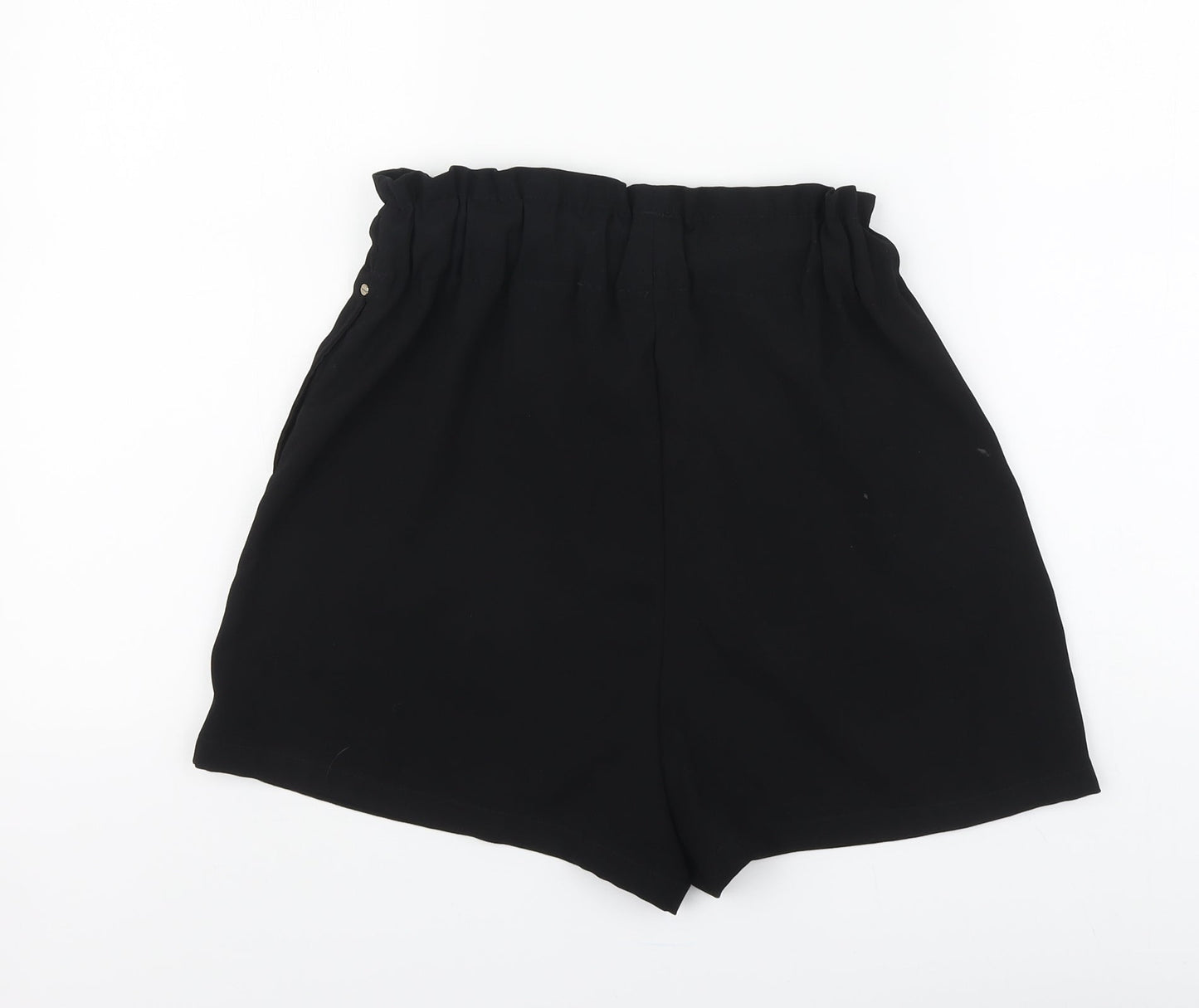 H&M Womens Black Polyester Chino Shorts Size XS L3 in Regular Button