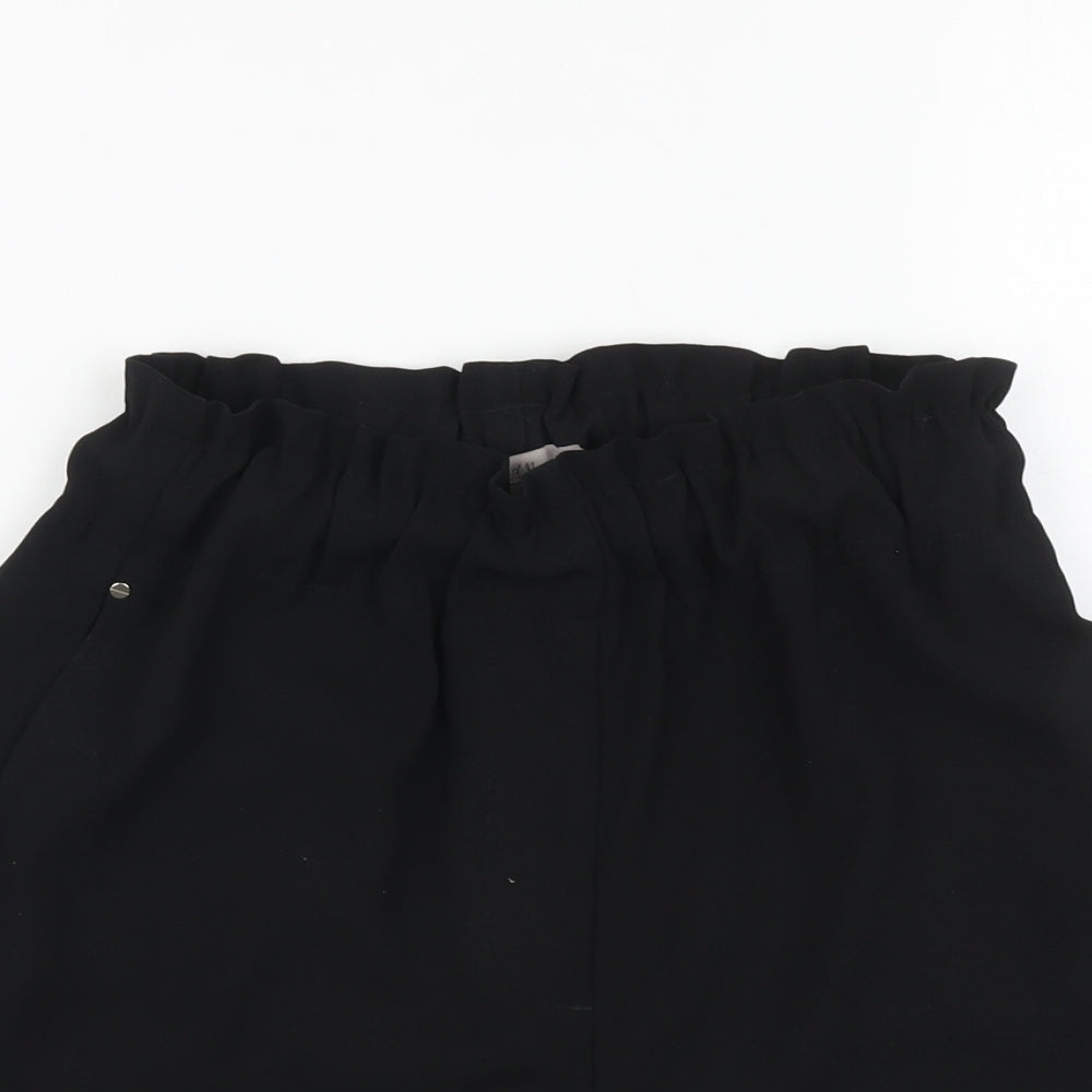 H&M Womens Black Polyester Chino Shorts Size XS L3 in Regular Button