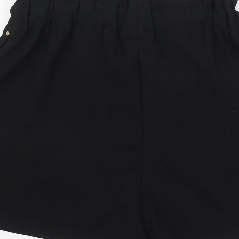 H&M Womens Black Polyester Chino Shorts Size XS L3 in Regular Button