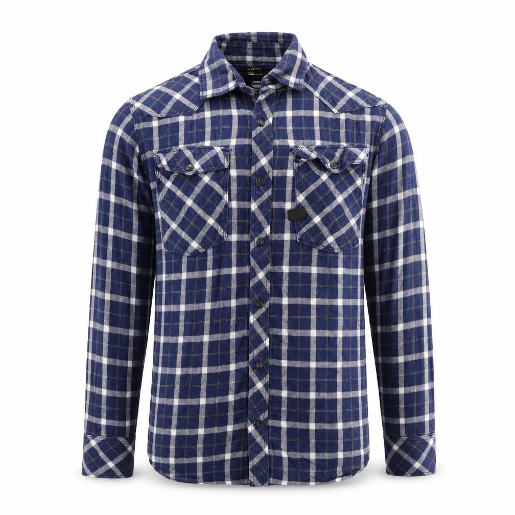Mens UK Size M Raw Blue  Button-Up Long Sleeve Casual Shirt