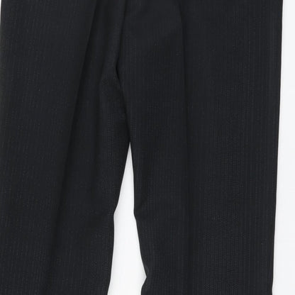 Atmosphere Womens Black Striped Polyester Trousers Size 12 L28 in Regular Button