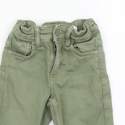 Denim & Co. Boys Green Cotton Bermuda Shorts Size 6-7 Years Regular Zip