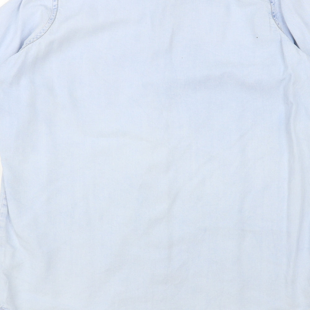 Womens UK Size 8 Denim Co. Blue Basic Button-Up