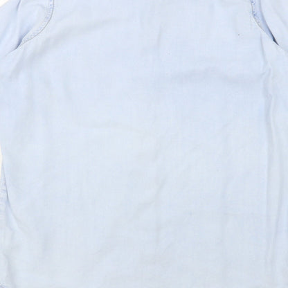 Womens UK Size 8 Denim Co. Blue Basic Button-Up