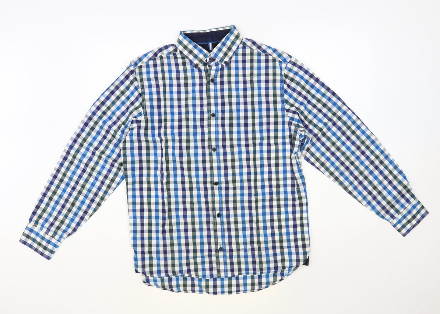 Mens UK Size S Blue Harbour Blue  Button-Up Long Sleeve Casual Shirt