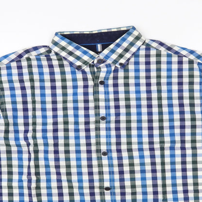 Mens UK Size S Blue Harbour Blue  Button-Up Long Sleeve Casual Shirt