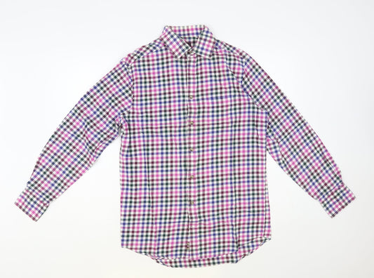 Mens UK Size 14.5 Marks and Spencer Multicoloured  Button-Up Long Sleeve Casual
