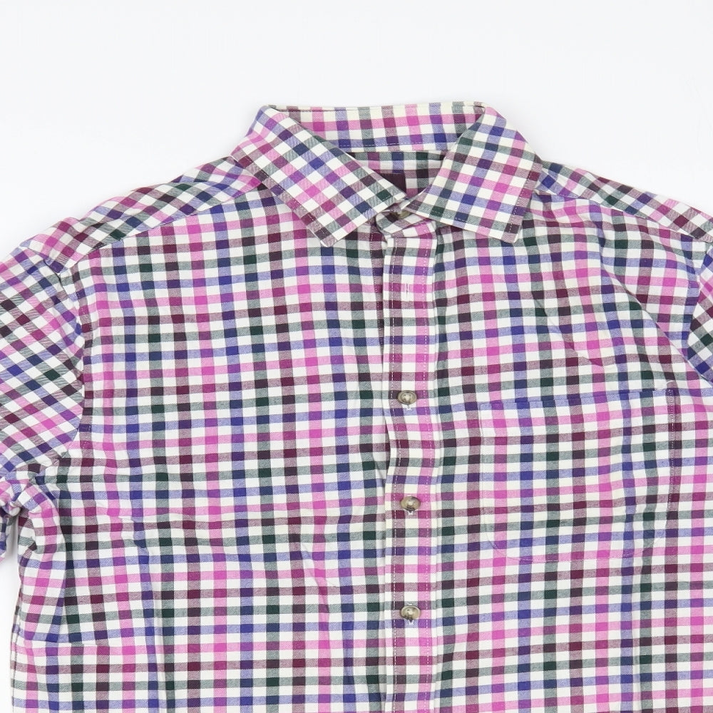 Mens UK Size 14.5 Marks and Spencer Multicoloured  Button-Up Long Sleeve Casual