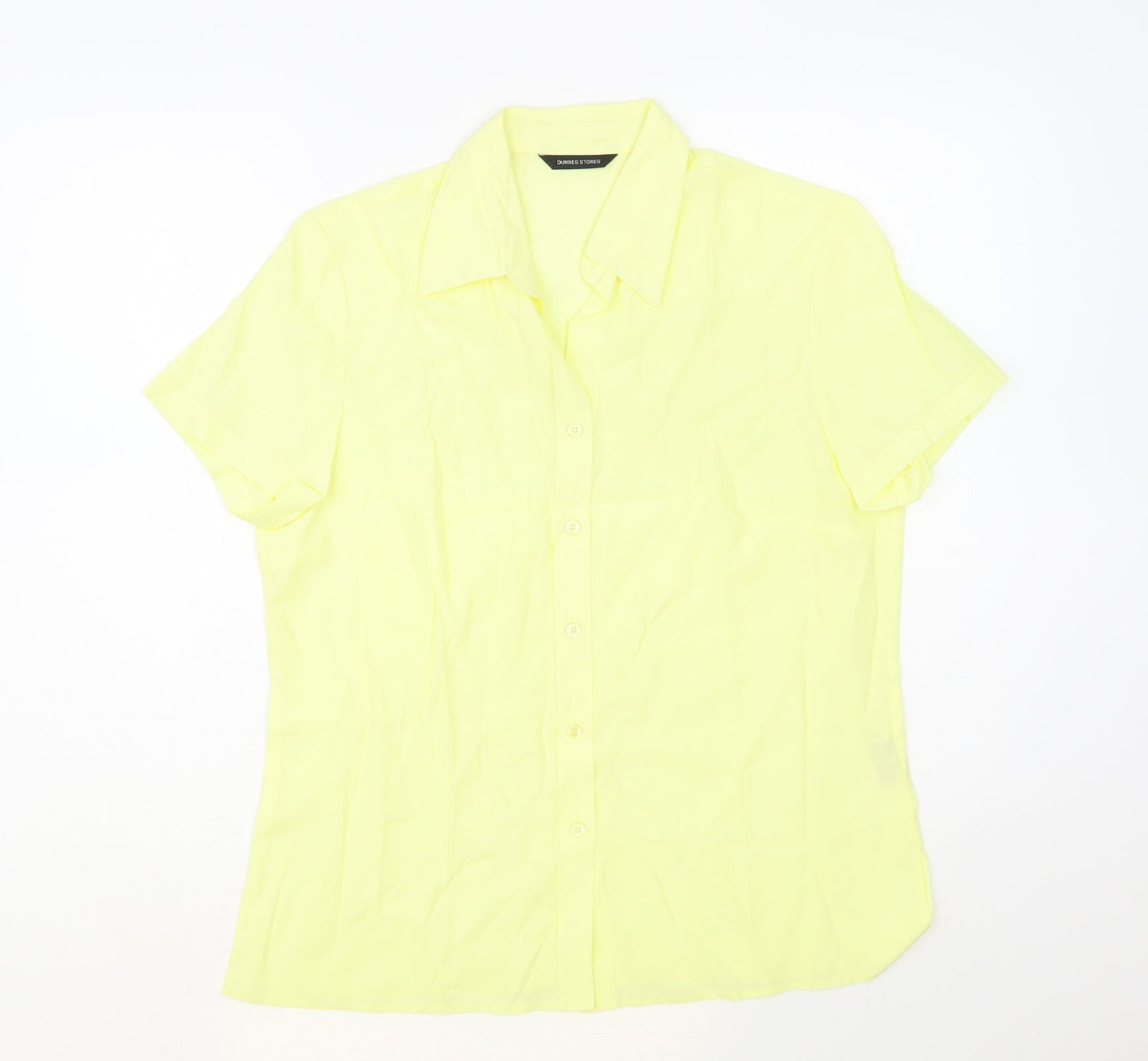 Womens UK Size 14 Dunnes Stores Yellow Basic Button-Up