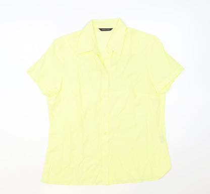 Womens UK Size 14 Dunnes Stores Yellow Basic Button-Up