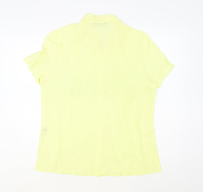 Womens UK Size 14 Dunnes Stores Yellow Basic Button-Up