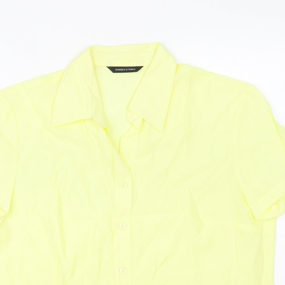 Womens UK Size 14 Dunnes Stores Yellow Basic Button-Up
