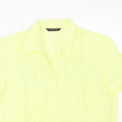 Womens UK Size 14 Dunnes Stores Yellow Basic Button-Up