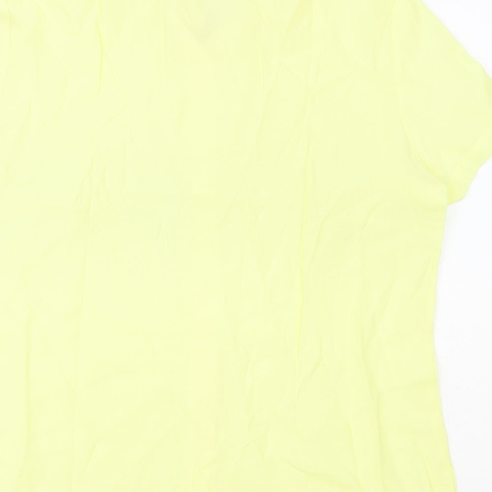 Womens UK Size 14 Dunnes Stores Yellow Basic Button-Up