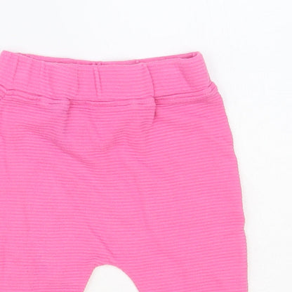 Dunnes Stores Baby Pink Cotton Jogger Trousers Size 3-6 Months Pullover