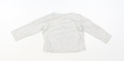 Primark Baby Grey Cotton Basic T-Shirt Size 12-18 Months Crew Neck Pullover - Cinderella