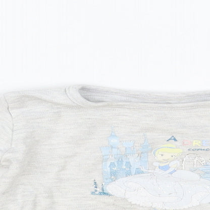 Primark Baby Grey Cotton Basic T-Shirt Size 12-18 Months Crew Neck Pullover - Cinderella