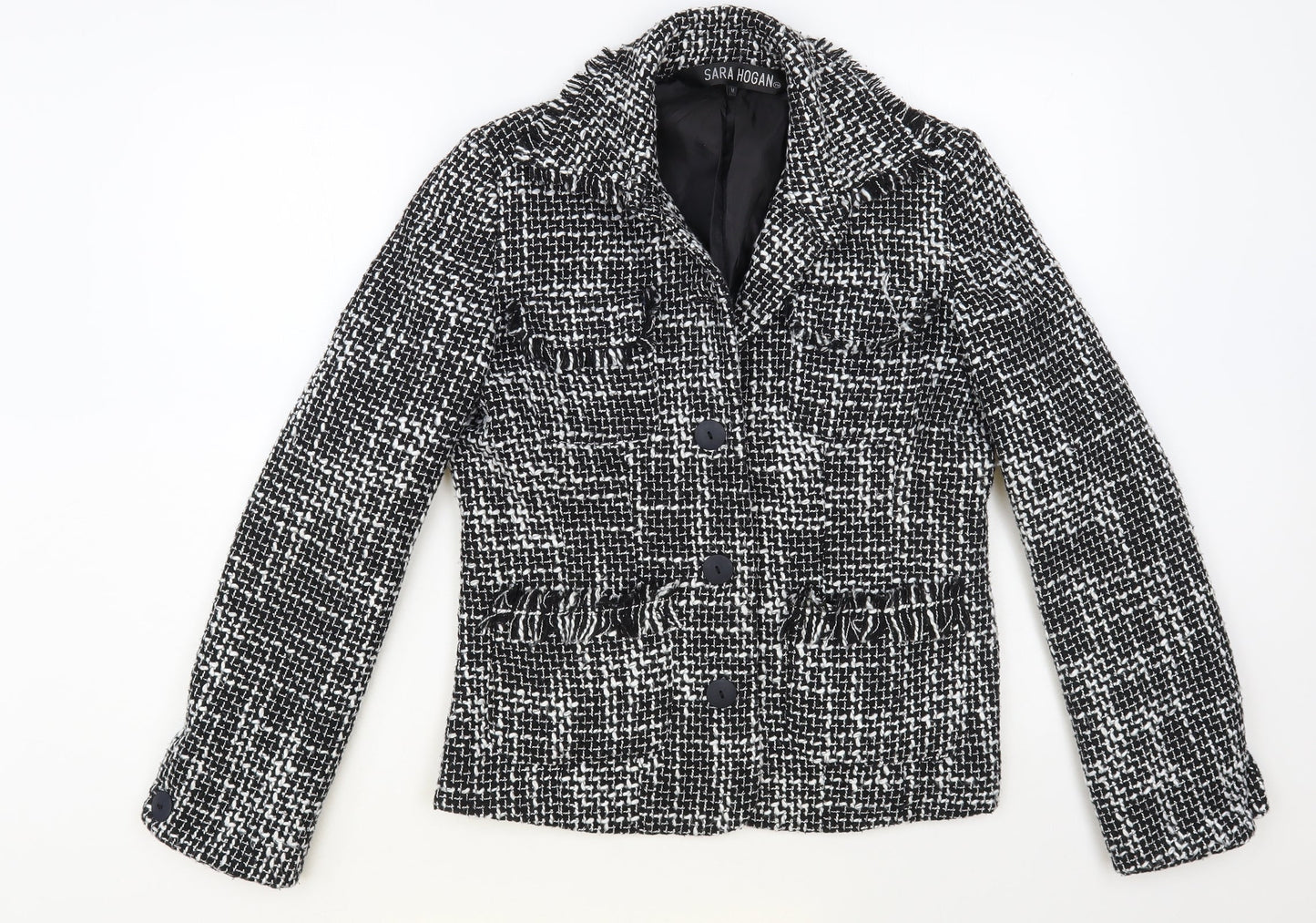Sara Hogan Womens Black Jacket Blazer Size M Button