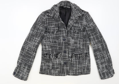 Sara Hogan Womens Black Jacket Blazer Size M Button