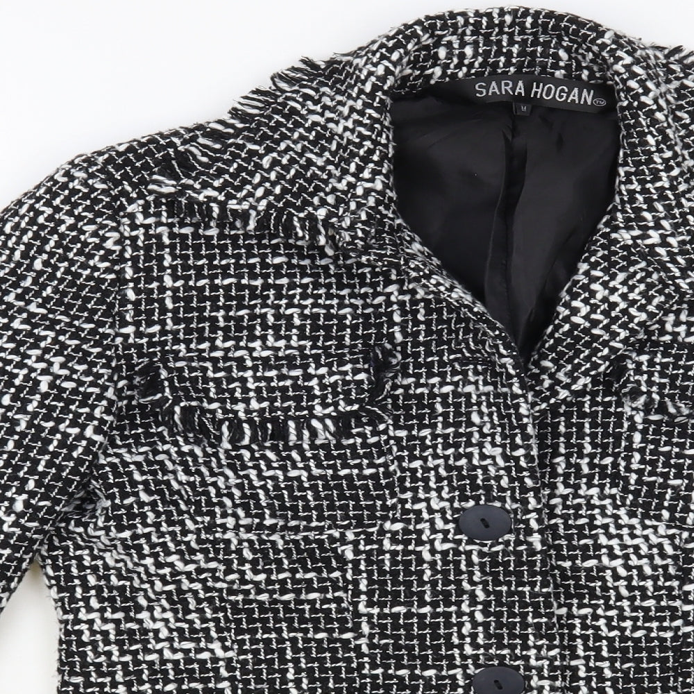 Sara Hogan Womens Black Jacket Blazer Size M Button