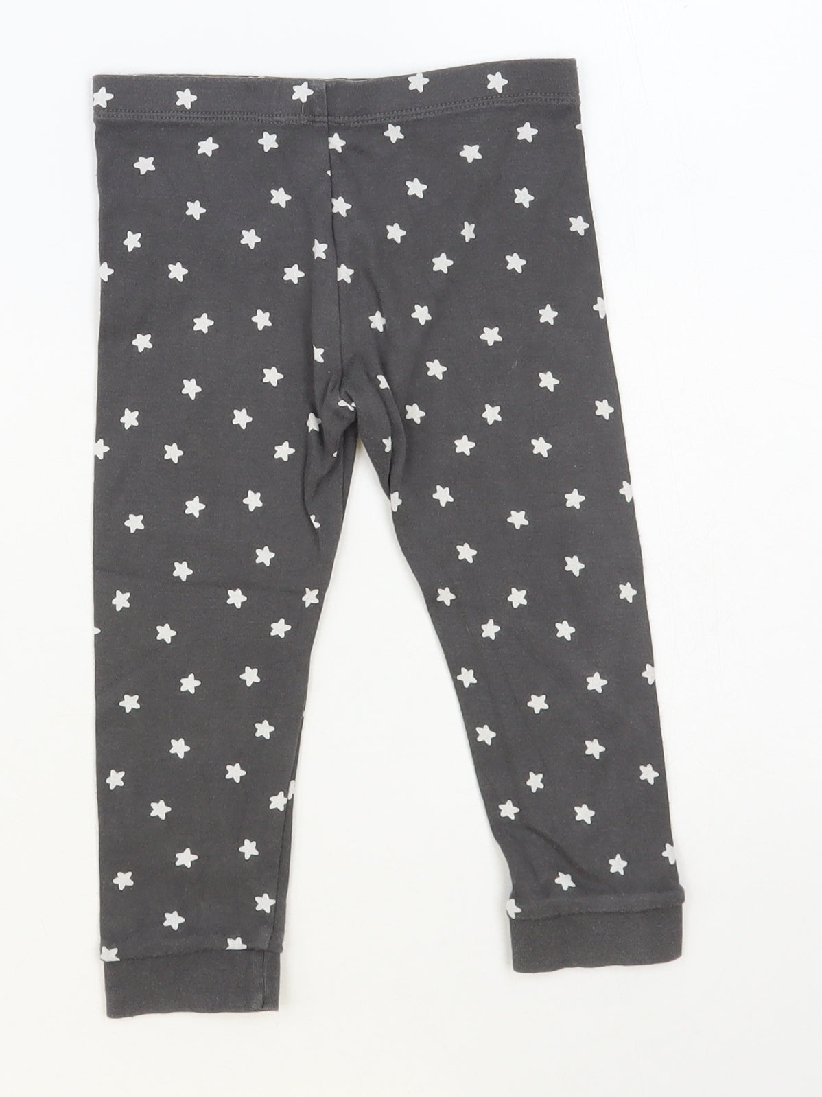 F&F Baby Grey Geometric Cotton Jogger Leggings Size 18 Months Pullover - Star Print
