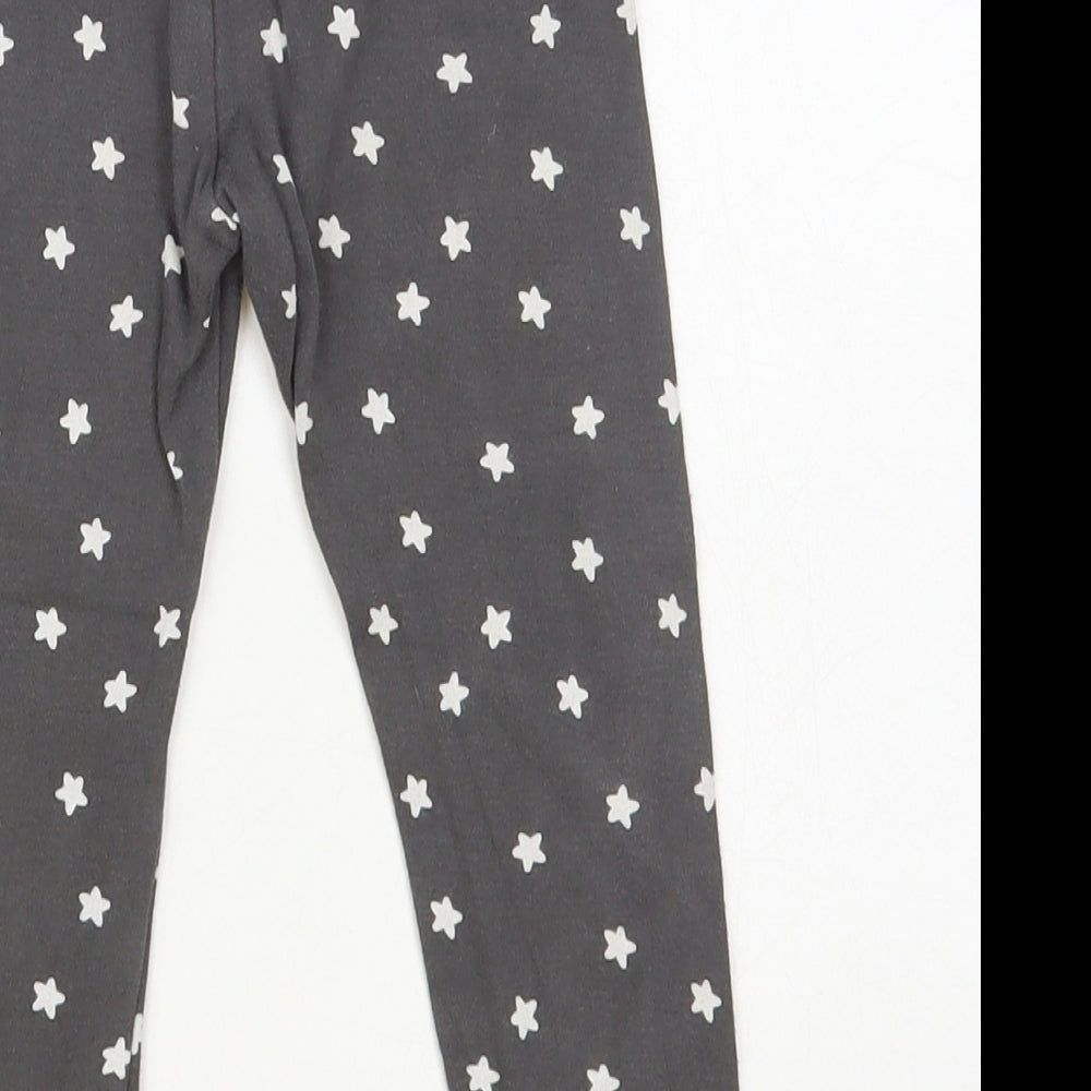F&F Baby Grey Geometric Cotton Jogger Leggings Size 18 Months Pullover - Star Print