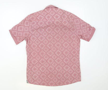 Mens UK Size M Mish Mash Red  Button-Up Short Sleeve Casual Shirt