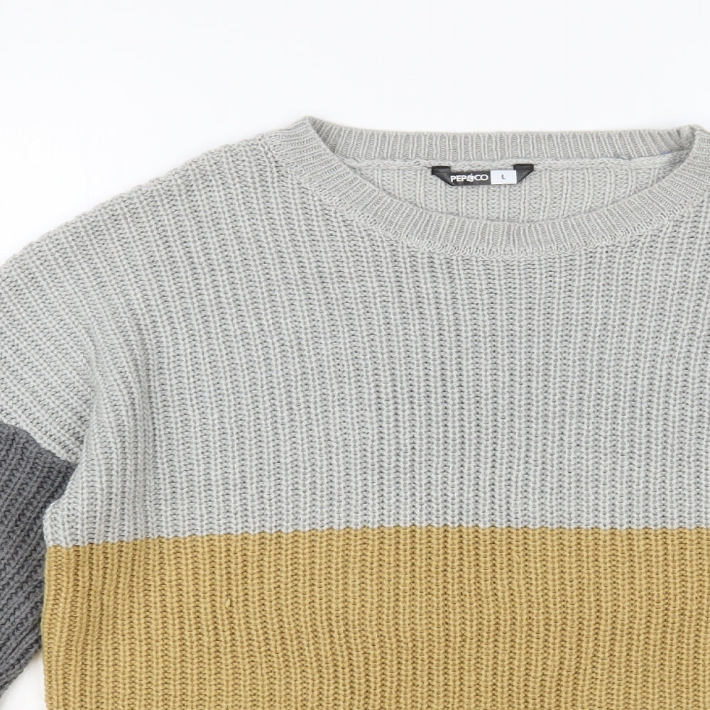 Womens UK Size L PEP & Co Grey Pullover Jumper