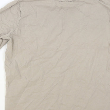 Ellesse Boys Beige Colourblock Cotton Pullover T-Shirt Size 10-11 Years Crew Neck Pullover