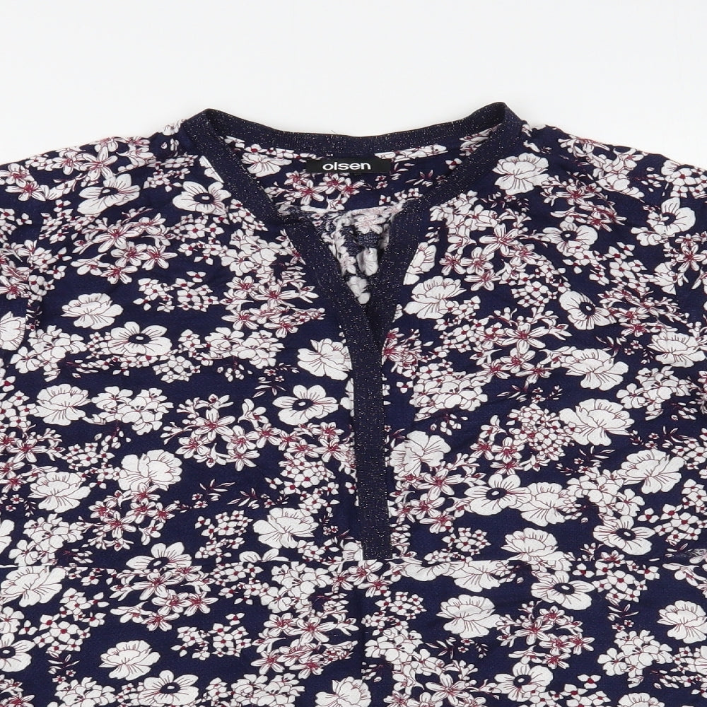 Womens UK Size M Olsen Blue Basic Blouse