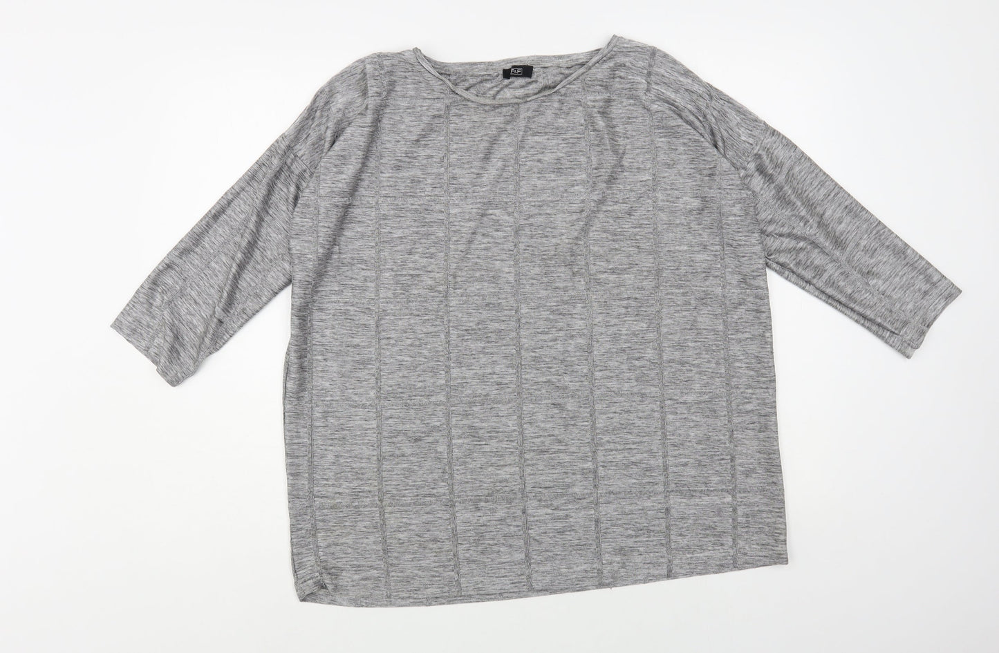 F&F Womens Grey Round Neck Check Polyester Pullover Jumper Size L