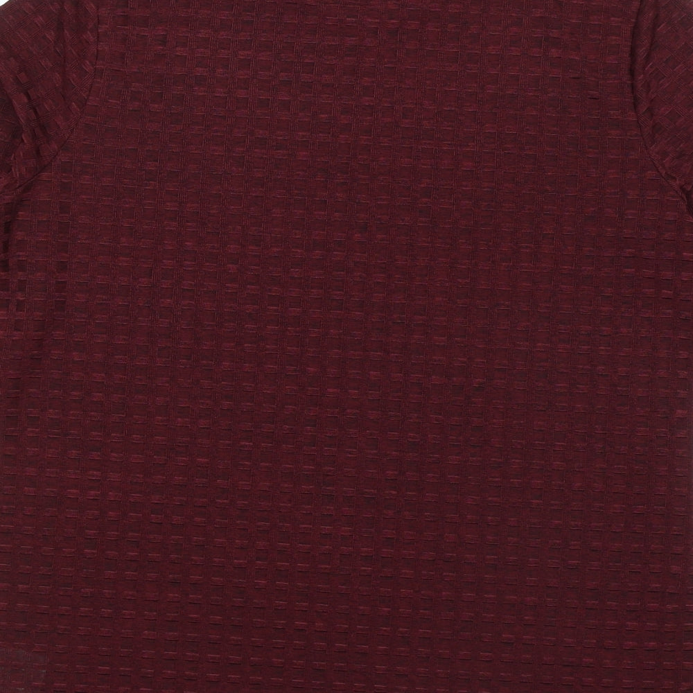 Daniel Basso Womens Purple Polyester Basic T-Shirt Size L Round Neck